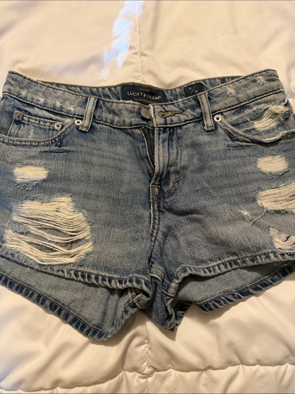 Lucky Brand Light Blue Distressed Denim Cutoff Shorts